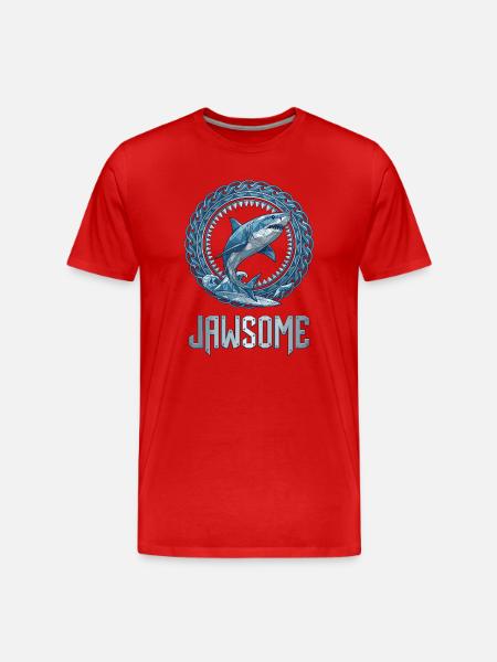 Requin Jawsome Geometric - T-shirt bio Premium Homme - rouge