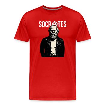 Socrates Rebel Portrait - Men's Premium Organic T-Shirt - red - Front - Damien (186cm)