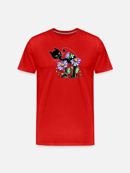 cat - Men's Premium Organic T-Shirt - red