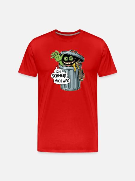 Trash Monster: I'm Throwing Myself Away - Men's Premium Organic T-Shirt - red