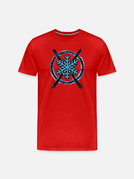 Skiing | Skier | Mountain - Men's Premium Organic T-Shirt - red