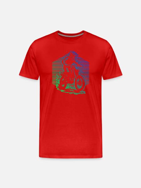 Characterful motocross design - Men's Premium Organic T-Shirt - red