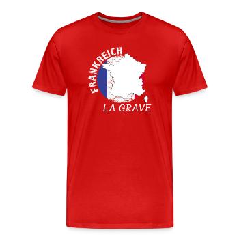 La Grave - Men's Premium Organic T-Shirt - red - Front - Damien (186cm)