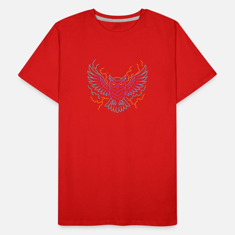 Chouette néon avec des éclairs T-shirt bio Premium Homme