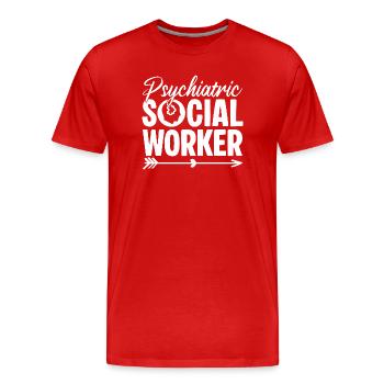 Social Worker Quote Psychiatric Social Work - Männer Premium Bio T-Shirt - Rot - Vorne - Damien (186cm)