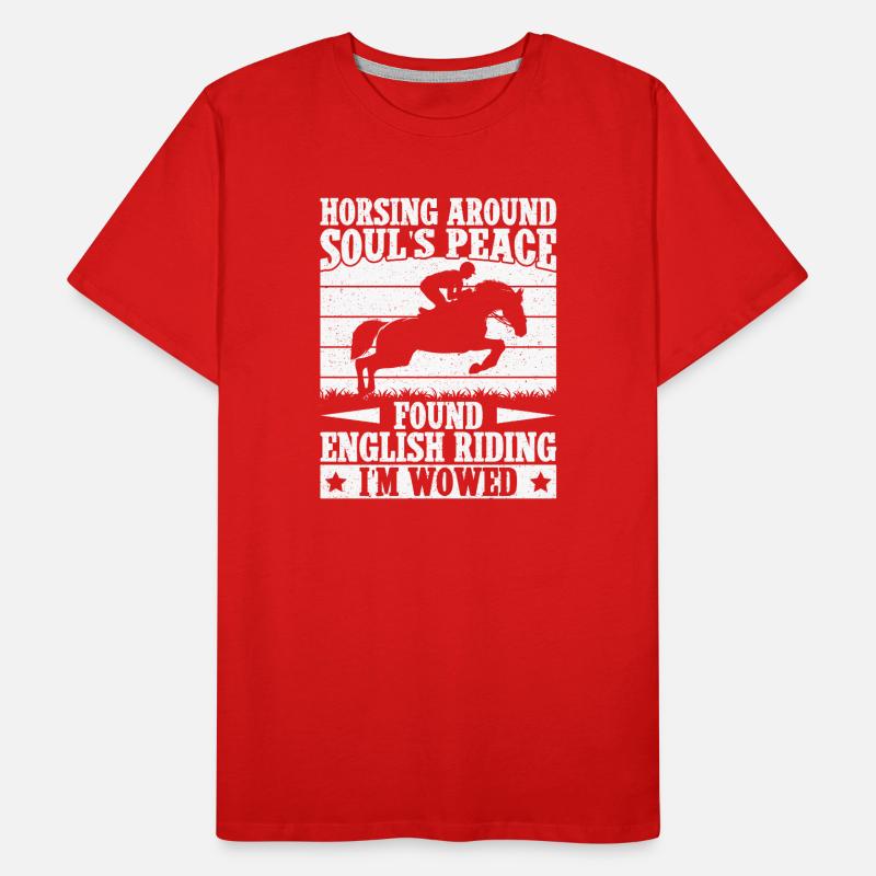 Équitation Cavalier autour du cavalier T-shirt bio Premium Homme