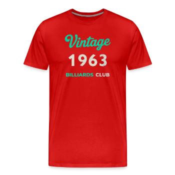 Vintage 1963 – Billiards Club Retro Geburtsjahr - Männer Premium Bio T-Shirt - Rot - Vorne - Damien (186cm)