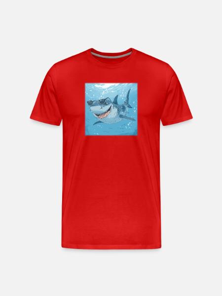 Casual Sunglasses Shark – Cool Under Water - Men's Premium Organic T-Shirt - red