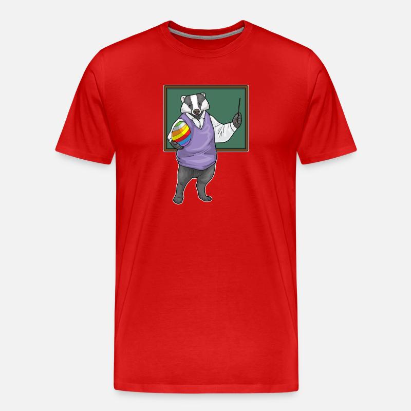 Badger Enseignant de Pâques - T-shirt bio Premium Homme - rouge