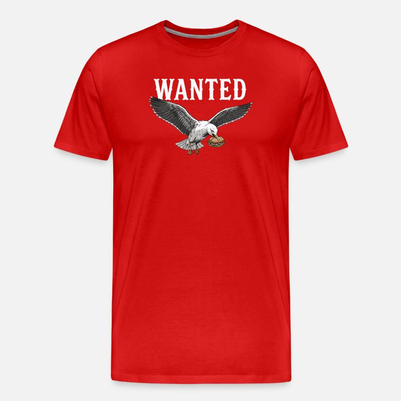 Wanted Fish Roll Seagull - Men's Premium Organic T-Shirt - red