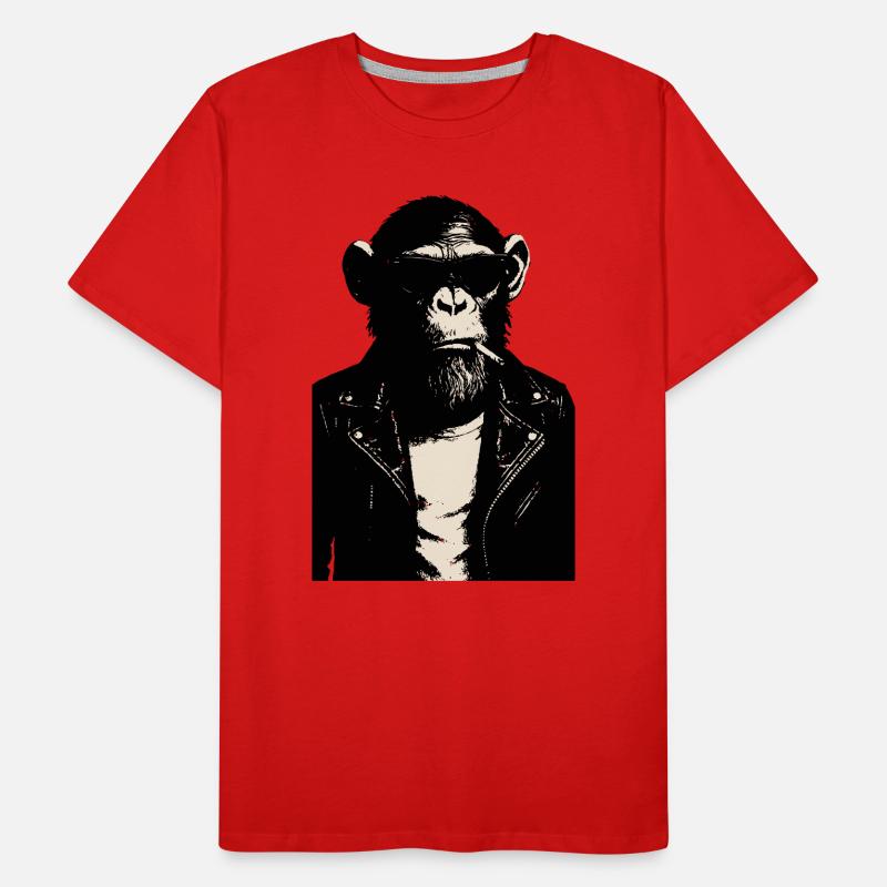 Monkey Rebel Leather Jacket Men's Premium Organic T-Shirt