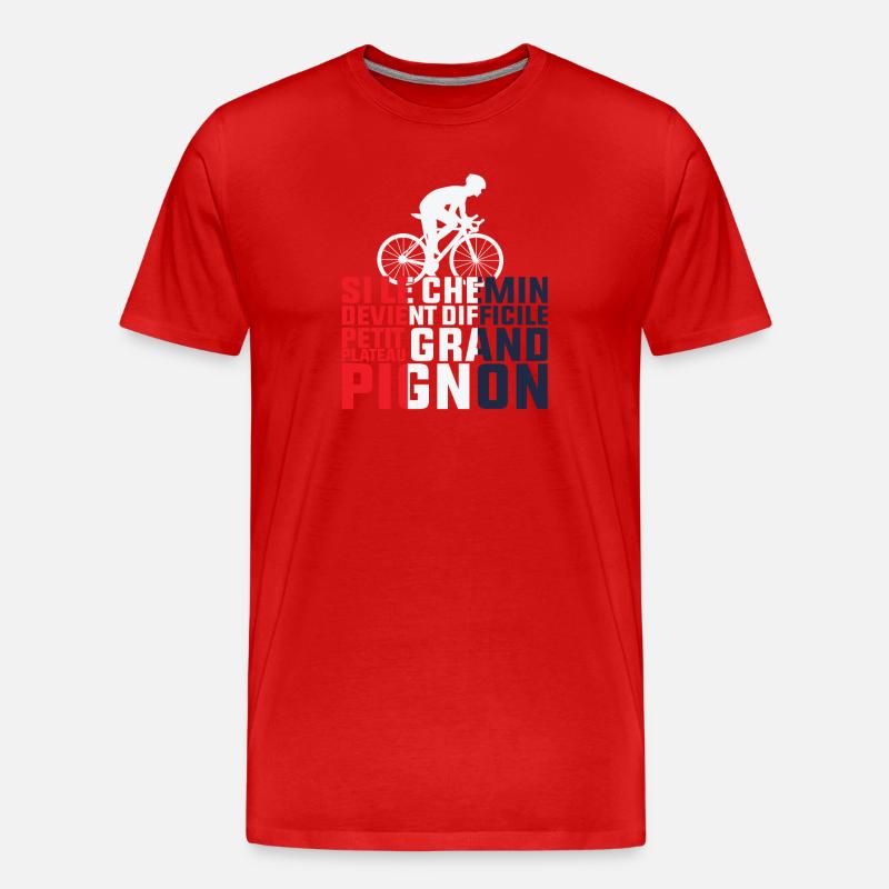 Wenn der Weg schwierig wird – Radfahrer-Geschenk - Männer Premium Bio T-Shirt - Rot