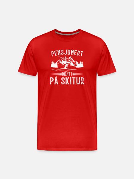 Rentner im Skiurlaub - Männer Premium Bio T-Shirt - Rot