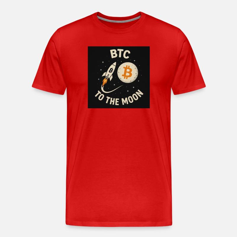 BTC to the Moon - Männer Premium Bio T-Shirt - Rot