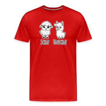 Moutons et pas moutons (Unsheep) - Lama pas moutons - T-shirt bio Premium Homme - rouge - Devant - Damien (186cm)