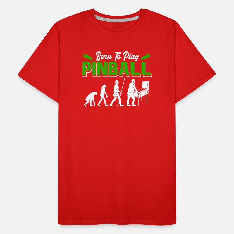 Né pour jouer au flipper rétro evolution Arcade Design T-shirt bio Premium Homme