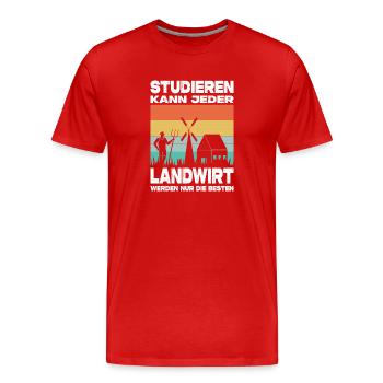 Agriculteur offre des cadeaux agricoles Tracteurs agricoles - T-shirt bio Premium Homme - rouge - Devant - Damien (186cm)