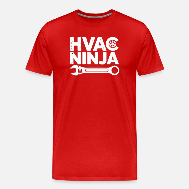 HVAC Ninja Techniker Reparatur Experte Design - Männer Premium Bio T-Shirt - Rot