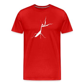 Gottesanbeterin weiss - Männer Premium Bio T-Shirt - Rot - Vorne - Damien (186cm)