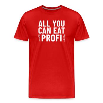 Couteau et fourchette professionnels à volonté - T-shirt bio Premium Homme - rouge - Devant - Damien (186cm)