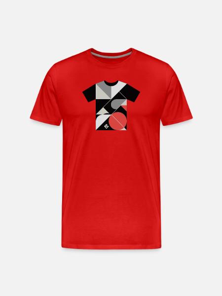 Geometric Mosaic: Red Circle Blocks - Men's Premium Organic T-Shirt - red