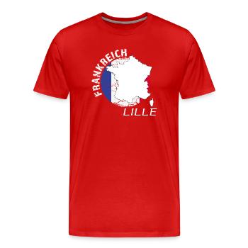 Lille - Männer Premium Bio T-Shirt - Rot - Vorne - Damien (186cm)
