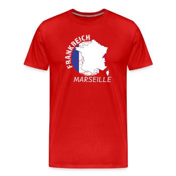 Marseille - Männer Premium Bio T-Shirt - Rot - Vorne - Damien (186cm)