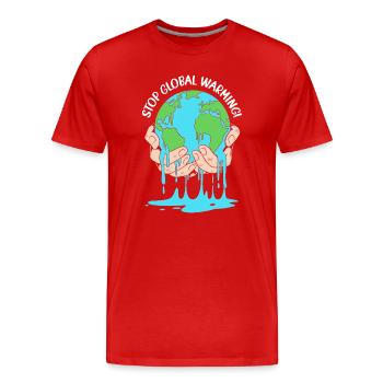 Changement climatique Environnement Protection de l’environnement - T-shirt bio Premium Homme - rouge - Devant - Damien (186cm)