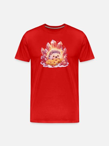 Kristall-Igel mit Cookie - Männer Premium Bio T-Shirt - Rot