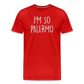 Palermo, Italy, Italy - Men's Premium Organic T-Shirt - red - Front - Damien (186cm)