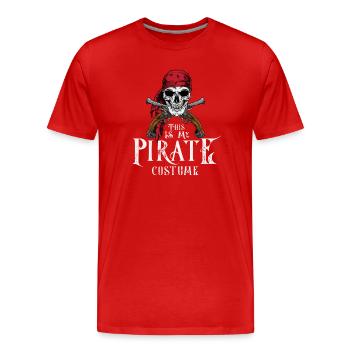 This Is My Pirate Costume Skull Guns Halloween Gif - Men's Premium Organic T-Shirt - red - Front - Damien (186cm)
