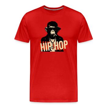 Hip-Hop-Schimpansen-Bling-Ikone - Männer Premium Bio T-Shirt - Rot - Vorne - Damien (186cm)