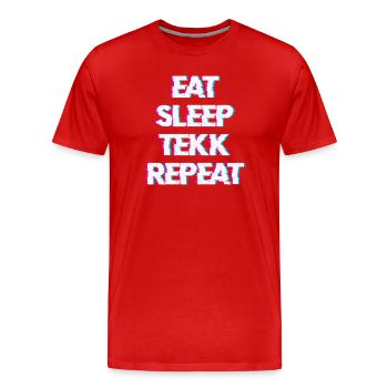 Hardtekk Tekk - Männer Premium Bio T-Shirt - Rot - Vorne - Damien (186cm)