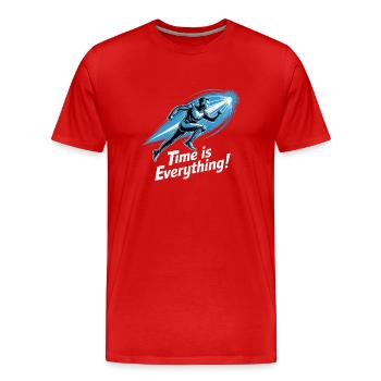 Le temps est tout, coureur - T-shirt bio Premium Homme - rouge - Devant - Damien (186cm)