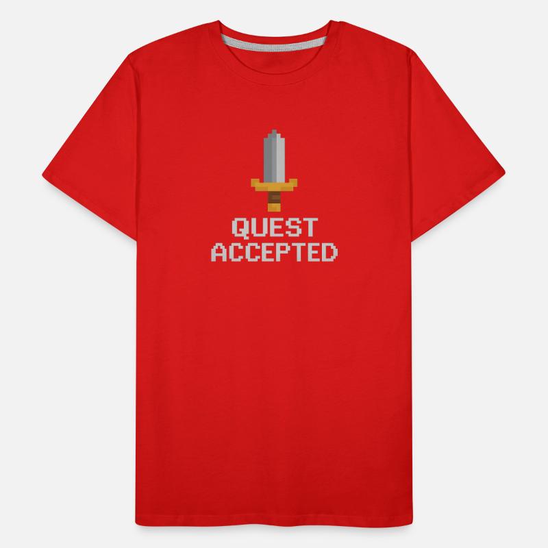 Quest akzeptiertes Pixelschwert Männer Premium Bio T-Shirt