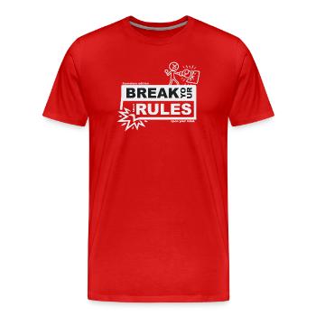 Brise tes règles ridicules - édition sans cadre - T-shirt bio Premium Homme - rouge - Devant - Damien (186cm)