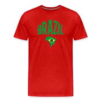 Brazil - Men's Premium Organic T-Shirt - red - Front - Damien (186cm)