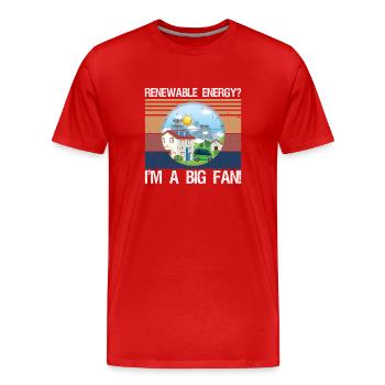 Énergie renouvelable ? Je suis un grand fan ! - T-shirt bio Premium Homme - rouge - Devant - Damien (186cm)