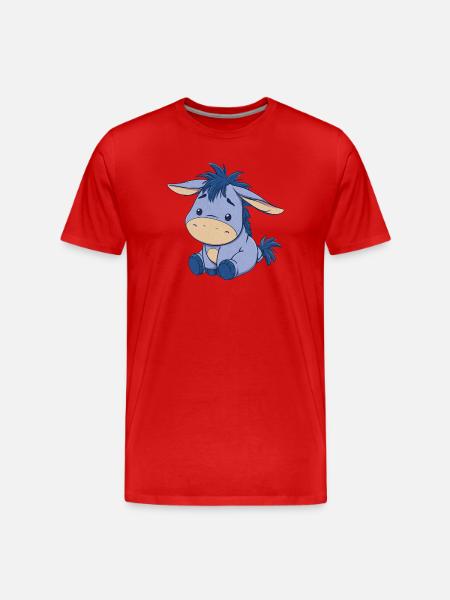 Blue cute Plush Donkey - Men's Premium Organic T-Shirt - red
