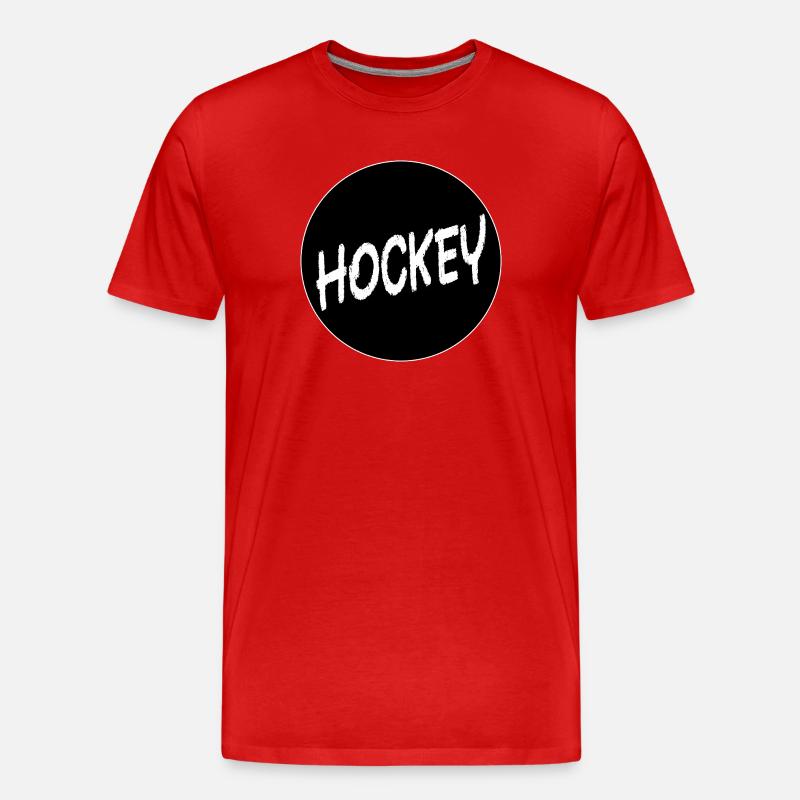 Eishockeyspieler - Männer Premium Bio T-Shirt - Rot
