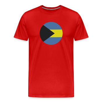 Drapeau rond des Bahamas - T-shirt bio Premium Homme - rouge - Devant - Damien (186cm)