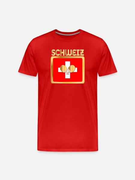 Switzerland Table Tennis - Men's Premium Organic T-Shirt - red
