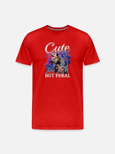 Funny Opossum - Männer Premium Bio T-Shirt - Rot