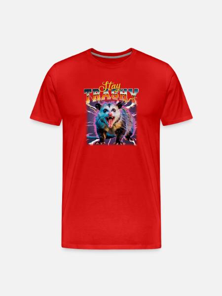 Funny Opossum - Men's Premium Organic T-Shirt - red
