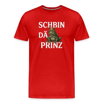 SCHBIN DÄ PRINZ – Karneval Kostüm Ersatz - Männer Premium Bio T-Shirt - Rot - Vorne - Damien (186cm)