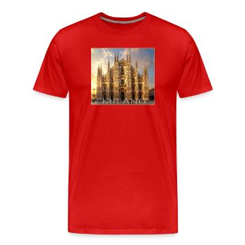 Mailand, Milano, Dom - Männer Premium Bio T-Shirt - Rot - Vorne - Damien (186cm)