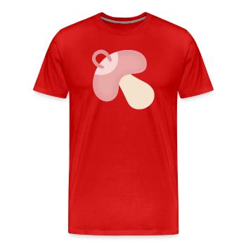 Rosa Schnuller - Männer Premium Bio T-Shirt - Rot - Vorne - Damien (186cm)