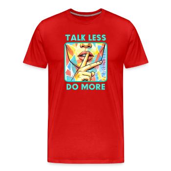 Weniger & Mehr - Männer Premium Bio T-Shirt - Rot - Vorne - Damien (186cm)