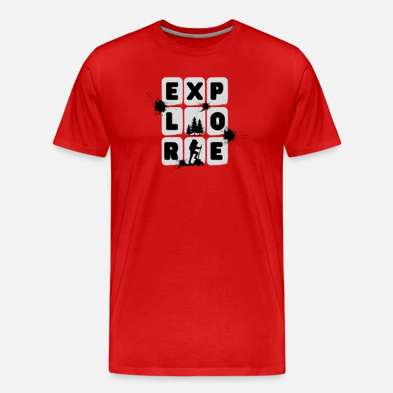 EXPLORE – Minimal Design - Männer Premium Bio T-Shirt - Rot
