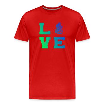 Message clair sur le vélo de route - T-shirt bio Premium Homme - rouge - Devant - Damien (186cm)